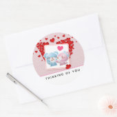 Bären mit roten Lieben überall küssen Runder Aufkleber (Umschlag)