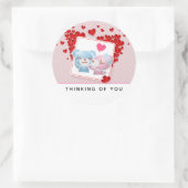 Bären mit roten Lieben überall küssen Runder Aufkleber (Tasche)