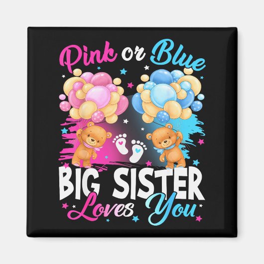 Bären Nk Oder Blau Große Schwester Liebt Dich Gesc Magnet (Vorne)