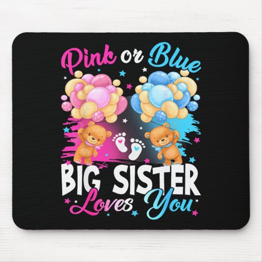 Bären Nk Oder Blau Große Schwester Liebt Dich Gesc Mousepad (Vorne)