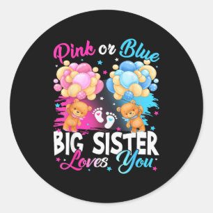 Bären Nk Oder Blau Große Schwester Liebt Dich Gesc Runder Aufkleber