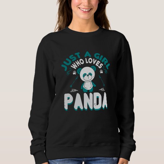 Bären - Nur ein Mädchen, das Panda Liebe Sweatshirt (Vorderseite)