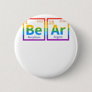 Bären Periodischer Gay Bear LGBT Pride Rainbow for Button