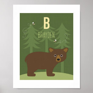 Bären Personalisiert Kinderzimmer Poster Print