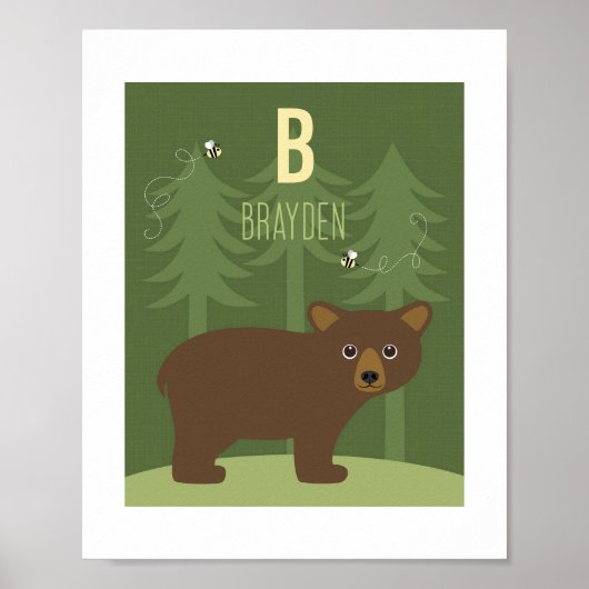 Bären Personalisiert Kinderzimmer Poster Print (Vorne)