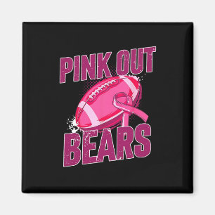 Bären Pink Out Footbyll bewältigen Brustkrebs Magnet