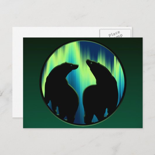 Bären Postcard Native Aurora Bären Art Cards Postkarte (Vorne/Hinten)