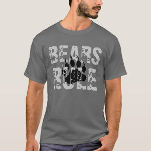 Bären regieren Schwarz und silberne Bärenpfote T-Shirt