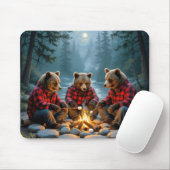 Bären Roasting Marshmallows in einem Campfire Mousepad (Mit Mouse)