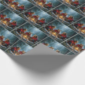 Bären Roastmarshmallows über einem Lagerfeuer Geschenkpapier (Ecke)