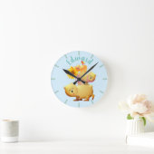 Bären, Roster und Sonnenblumenturm Runde Wanduhr (Zuhause)