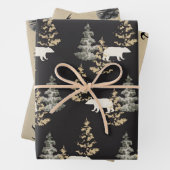 Bären, schwarz und steinfarbene Umhüllung Geschenkpapier Set (Beispiel)