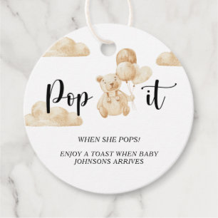 Bären Sie es, wenn sie Pop Babydusche Pop Geschenkanhänger