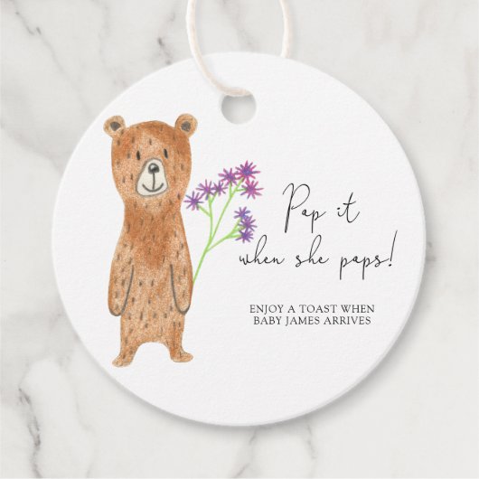 Bären Sie es, wenn sie Pop Babydusche Pop Geschenkanhänger (Vorderseite)