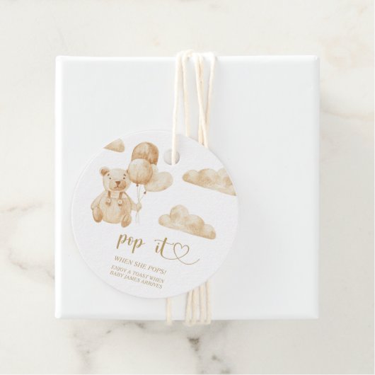 Bären Sie es, wenn sie Pop Babydusche Pop Geschenkanhänger (Beispiel)