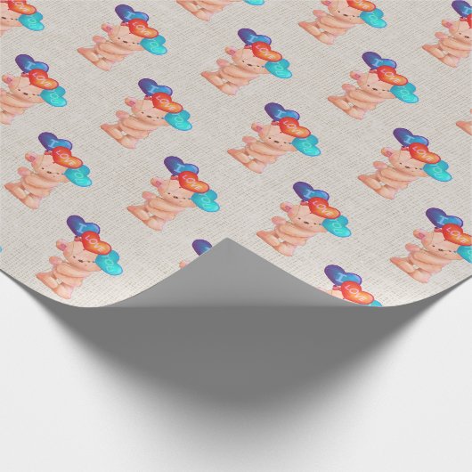Bären Sie mit mir Liebe Sie Balloons Geschenkpapier (Ecke)