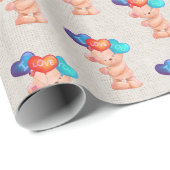 Bären Sie mit mir Liebe Sie Balloons Geschenkpapier (Rolleneckpunkt)