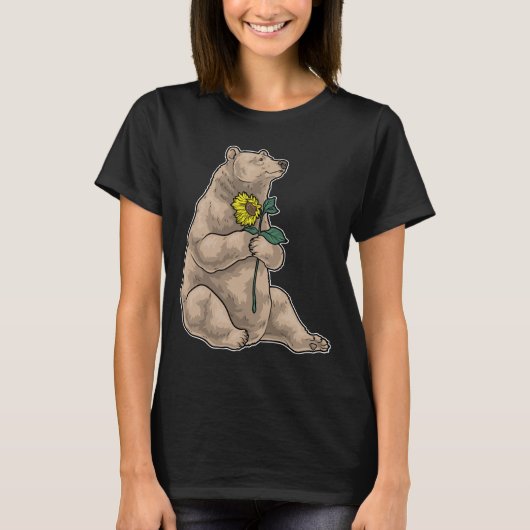 Bären-Sonnenblume T-Shirt (Vorderseite)