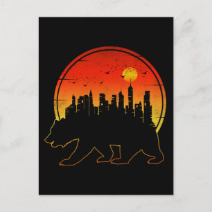 Bären-Sonnenuntergangsstadt Postkarte