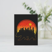 Bären-Sonnenuntergangsstadt Postkarte (Stehend Vorderseite)