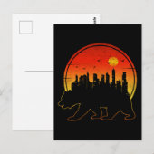 Bären-Sonnenuntergangsstadt Postkarte (Vorne/Hinten)