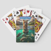 Bären Stalking Lachs Monogram Kids Altes Maid Game Spielkarten (Rückseite)