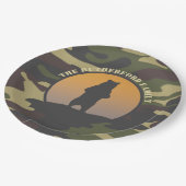 Bären Stehend und Camouflage Pappteller (Schrägansicht)