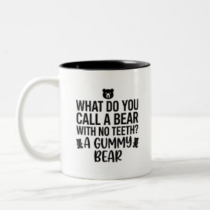 Bären-Tasse mit lustigem Zitat für Kaffeeliebhaber Zweifarbige Tasse