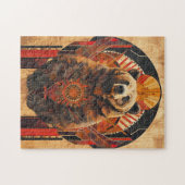 Bären-Totem – Stärke im Deco-Stil Puzzle (Horizontal)