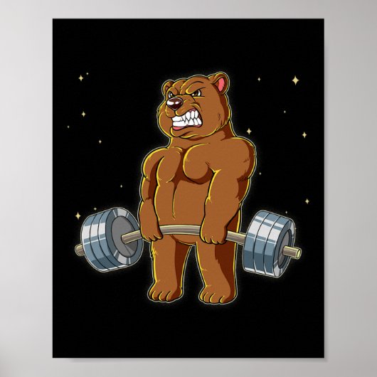 Bären-Trainingsstudio Gewichttraining Deadlift Poster (Vorne)