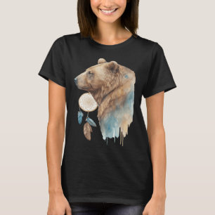 Bären-Tribal-Wasserfarben-Bär-Traumfänger T-Shirt
