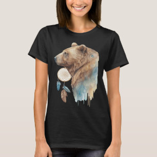 Bären-Tribal-Wasserfarben-Bär-Traumfänger T-Shirt