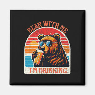 Bären trinken Bier Outdoor Funny Grizzi Wandern Magnet