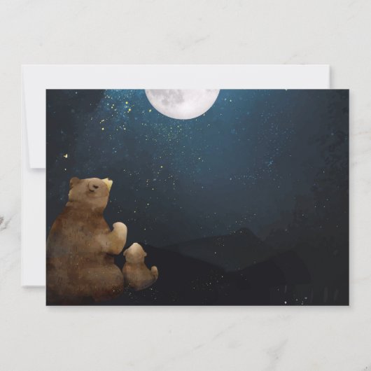 Bären über dem Mond Online Baby Dusche Einladung (Rückseite)