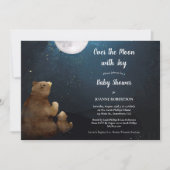 Bären über der Mond-Babydusche Einladung (Vorderseite)