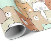 Bären und Bären Geschenkpapier (Rolleneckpunkt)