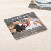 Bären und Bären Save the Date Rechteckiger Pappuntersetzer (angewinkelt)