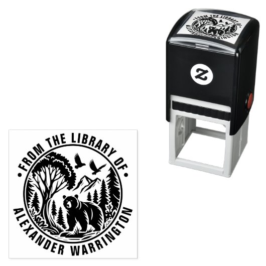 Bären und Bäume Silhouette #3 Bibliotheksname Permastempel (Beispiel)