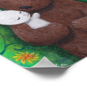 Bären und Bunny Art Poster Woodland Landschaft (Ecke)