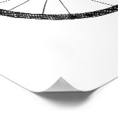 Bären und Bunny auf dem Weg zu einem Picknick mono Poster (Ecke)