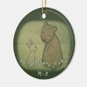 Bären und Bunny Couple Erste Weihnachten gemeinsam Keramik Ornament (Links)