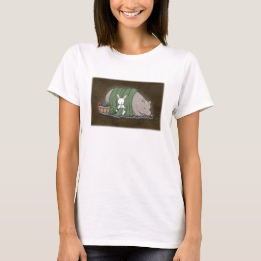 Bären und Bunny Knittern Lover Niedliche Waldtiere T-Shirt (Vorderseite)