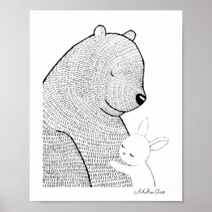 Bären- und Bunny Sweet Woodland Tierarmschnecke Poster