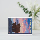 Bären und Cub - Yellowstone Nationalpark Postkarte (Stehend Vorderseite)