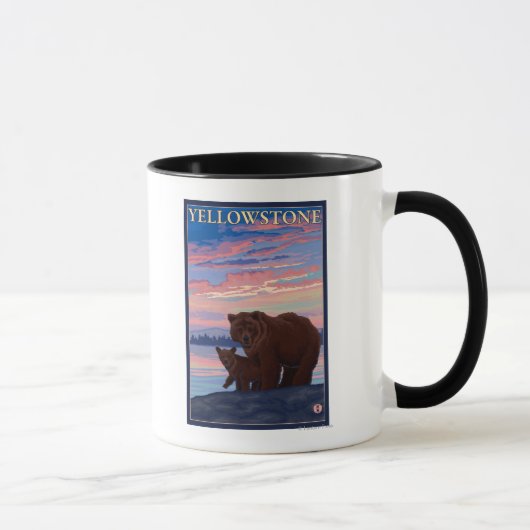 Bären und Cub - Yellowstone Nationalpark Tasse (Rechts)