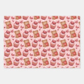 Bären und Cupcakes Valentinstag-Geschenkpapier Geschenkpapier Set (Vorderseite 3)