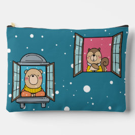 Bären und Eichhörnchen am Fenster Zubehörtasche