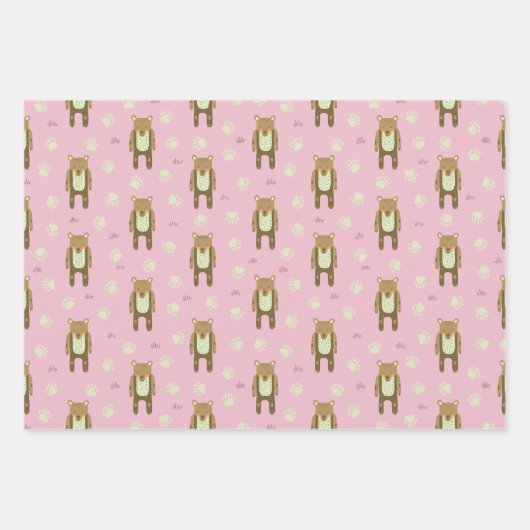 Bären und Freunde Packpapier Geschenkpapier Set (Vorderseite)