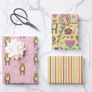 Bären und Freunde Packpapier Geschenkpapier Set
