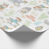 Bären und Freunde Weihnachtsmuster Geschenkpapier (Ecke)
